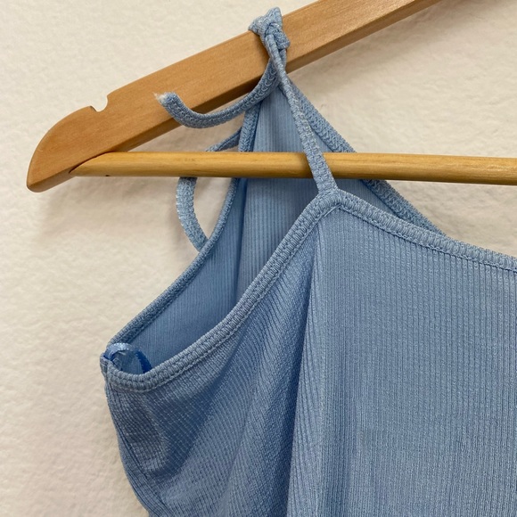 Zara • Trendy Baby Blue Ribbed Tie Shoulders Tank Top NWT - Picture 12 of 13
